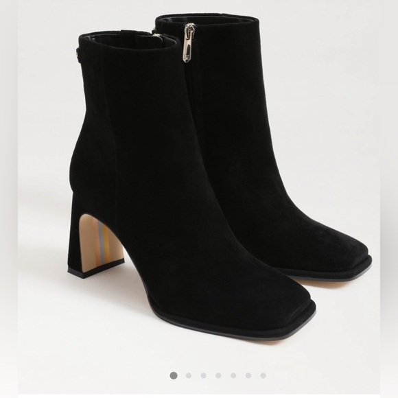 Sam Edelman IRIE SQUARE TOE ANKLE BOOTIE 9M NWT Black Suede - Picture 3 of 6